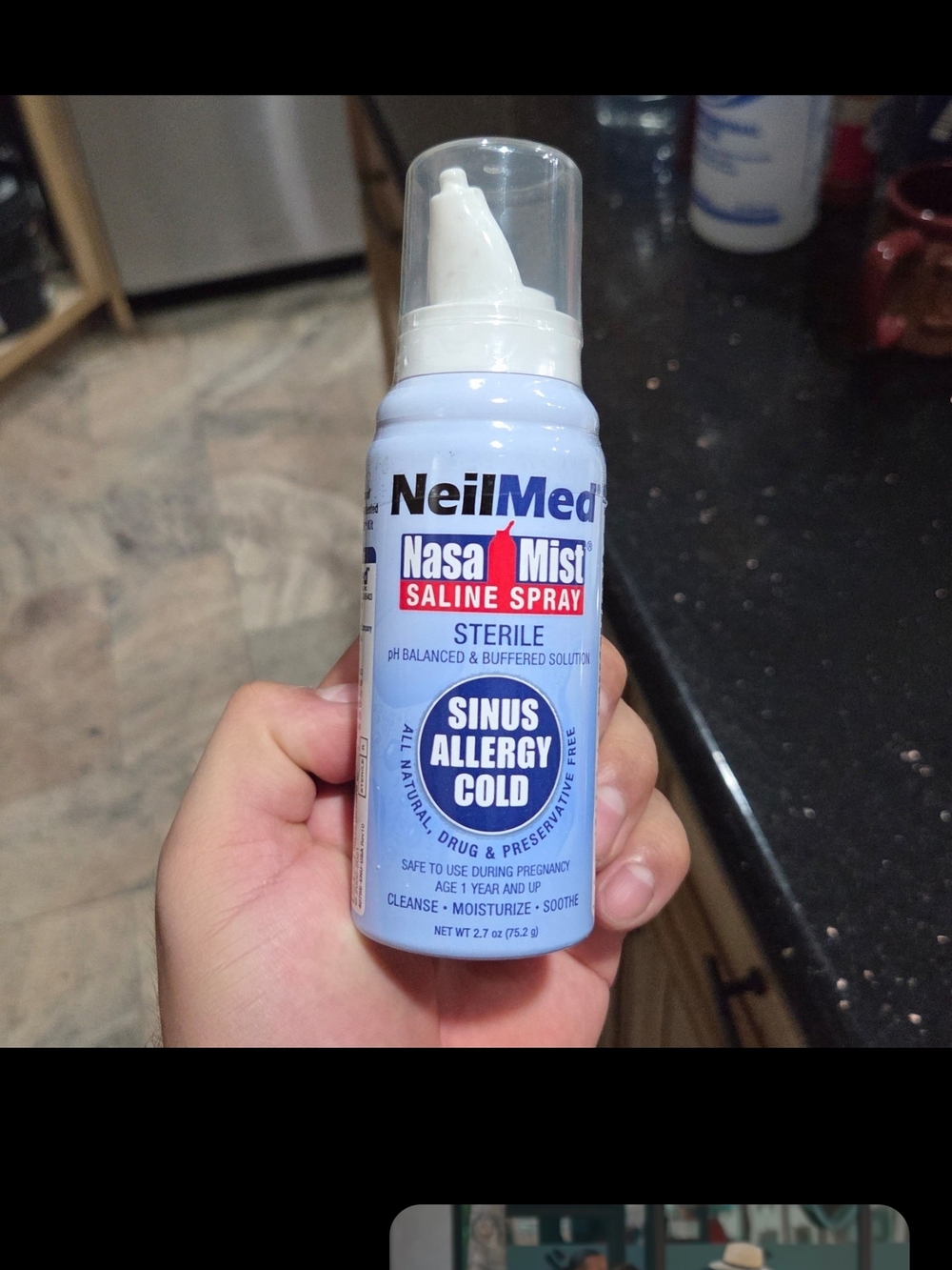NasaMist Saline Spray Sterile Nasal Relief - Blue